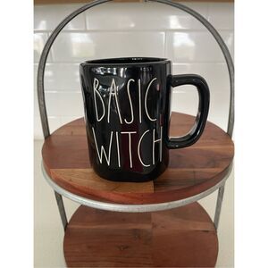 Rae Dunn Basic Witch Mug 16oz Black White Halloween Decor Ceramic Coffee Cup